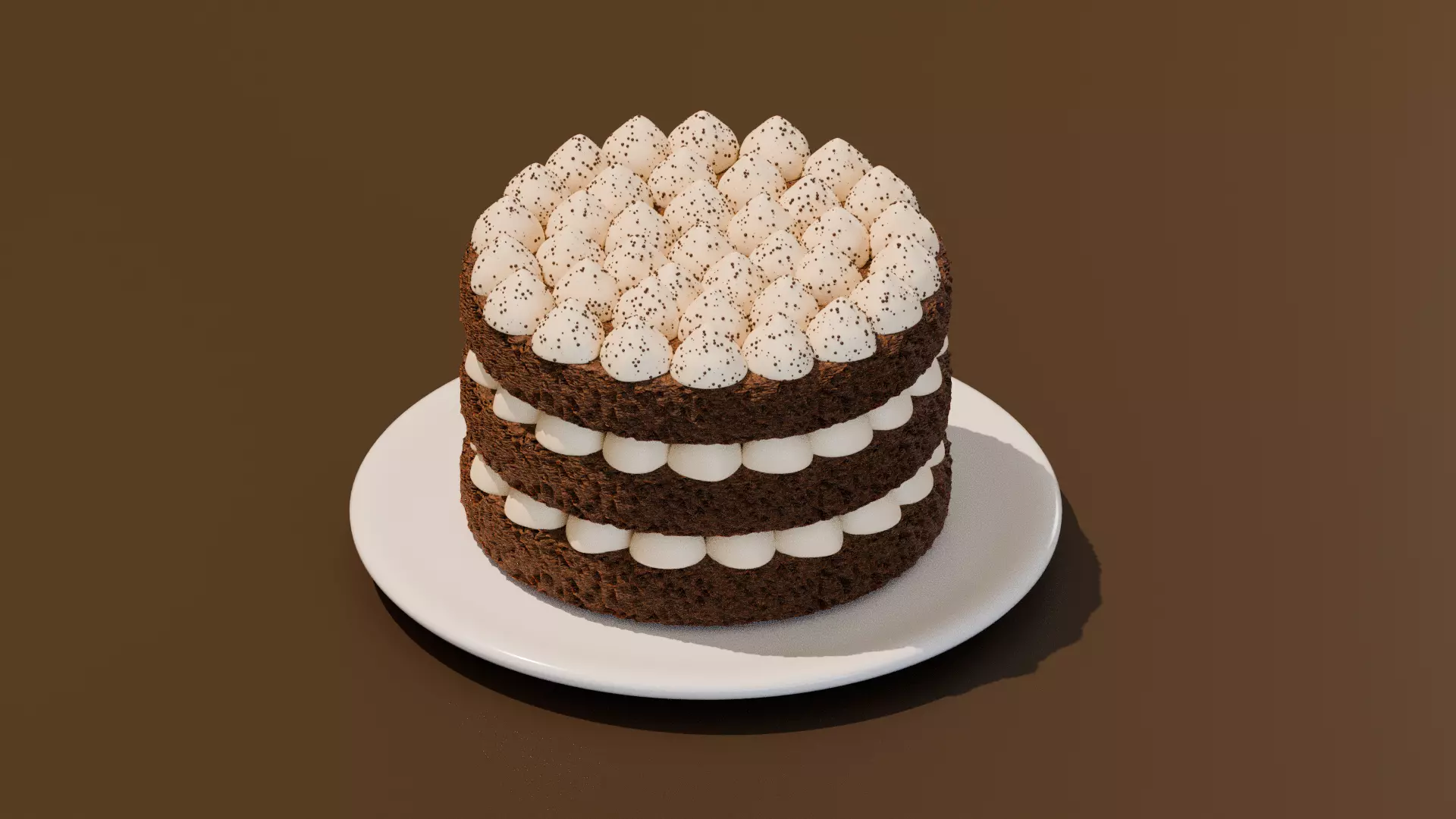 layer cake Low-poly 3D model