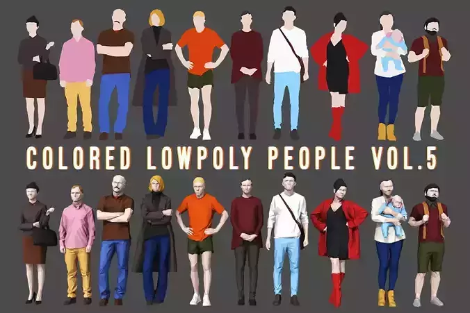 Colored Lowpoly People