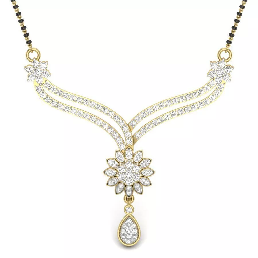 SILVER AND GOLD MANGALSUTRA 3D print model
