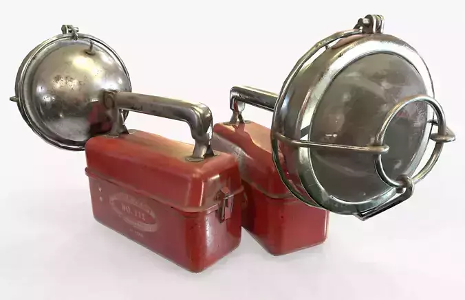 Retro Flashlight Vintage Game Ready PBR Textures 