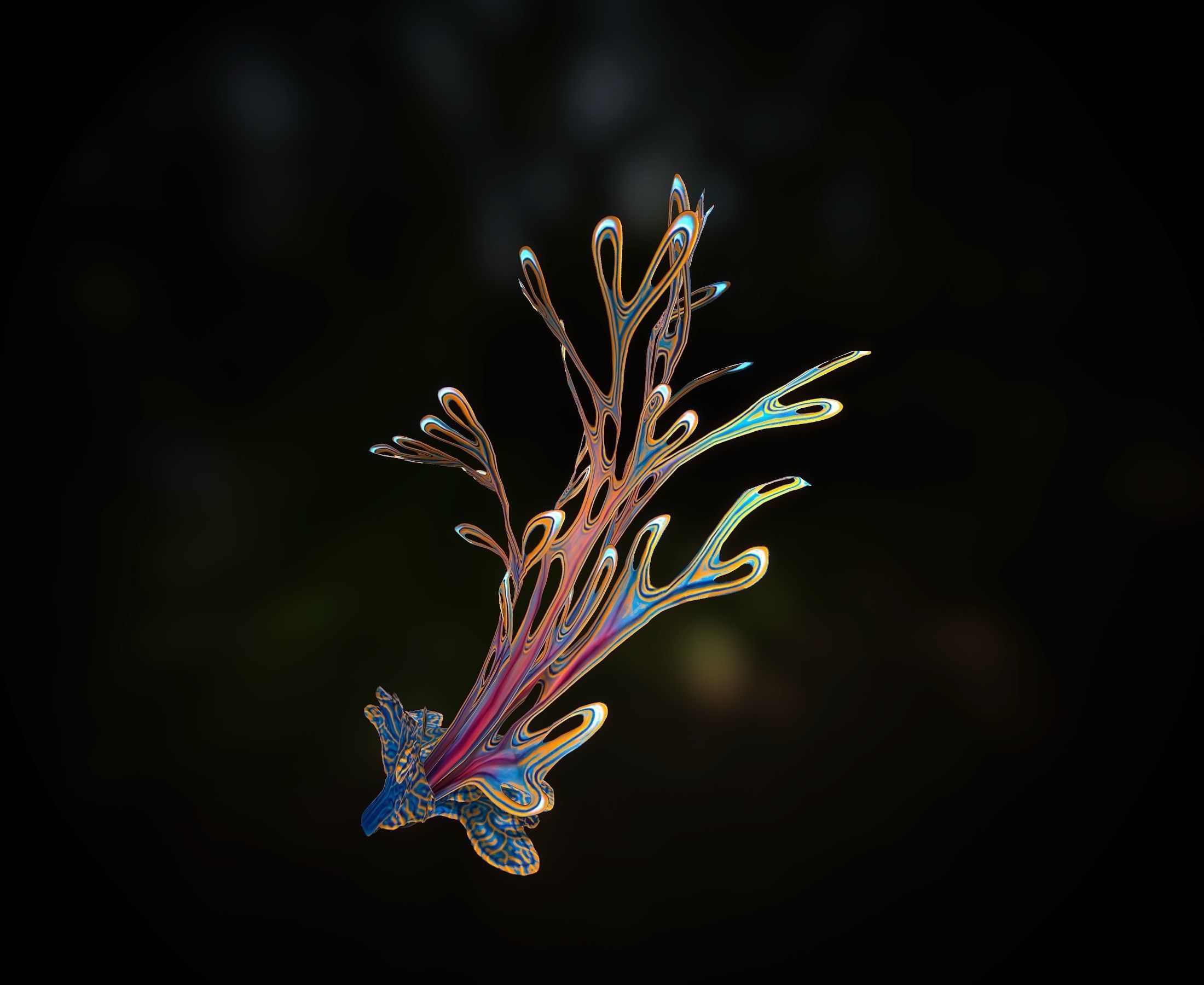 Alien Plant Fern Type 4 Low-poly 3D model_8