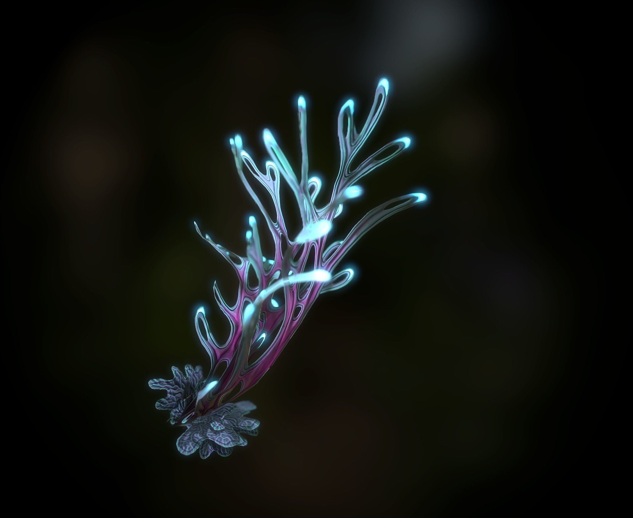 Alien Plant Fern Type 4 Low-poly 3D model_4