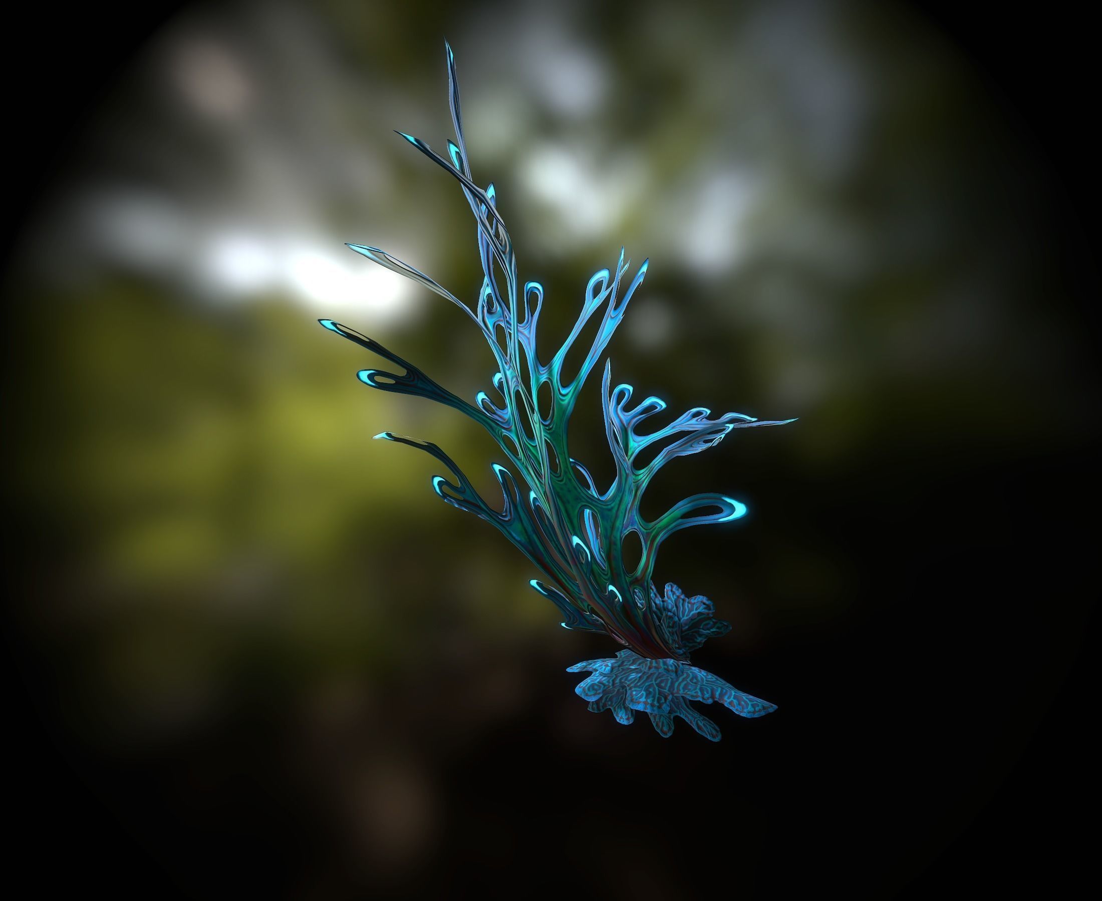 Alien Plant Fern Type 4 Low-poly 3D model_14