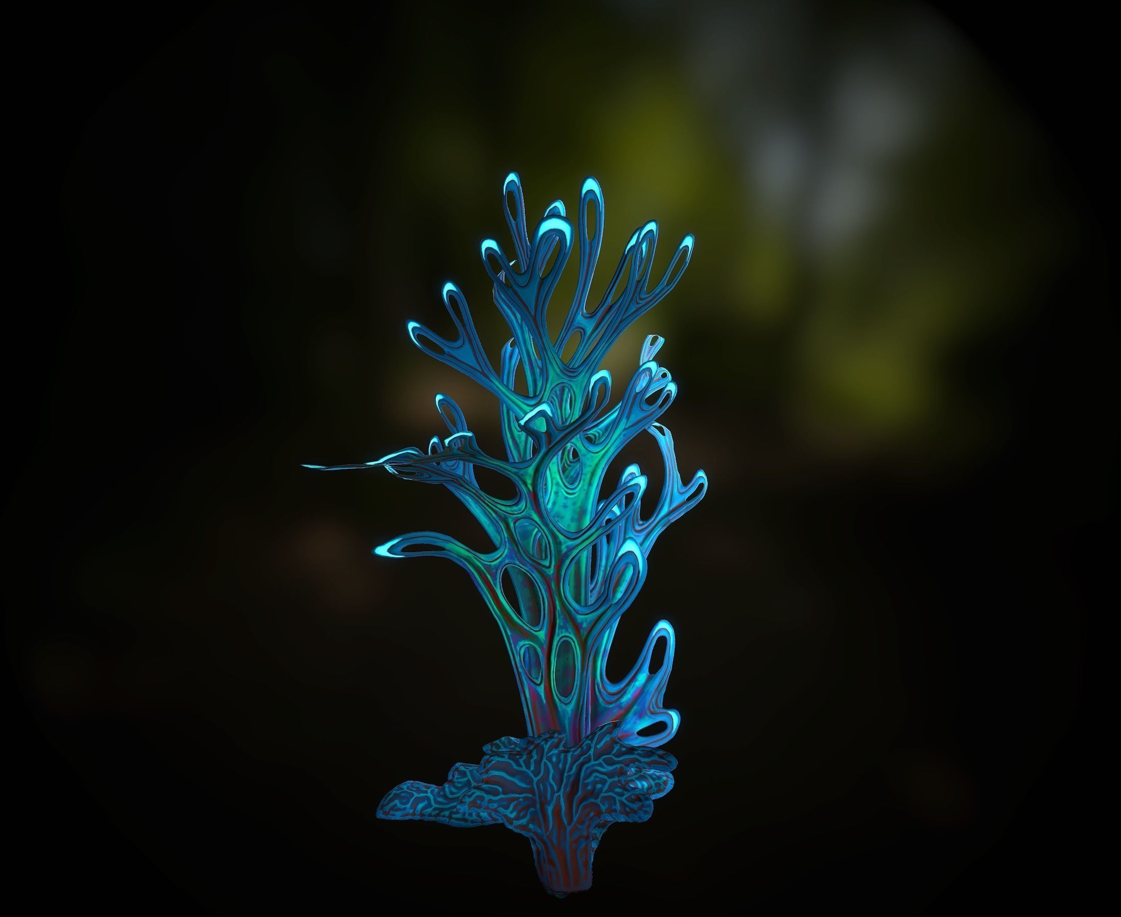 Alien Plant Fern Type 4 Low-poly 3D model_11