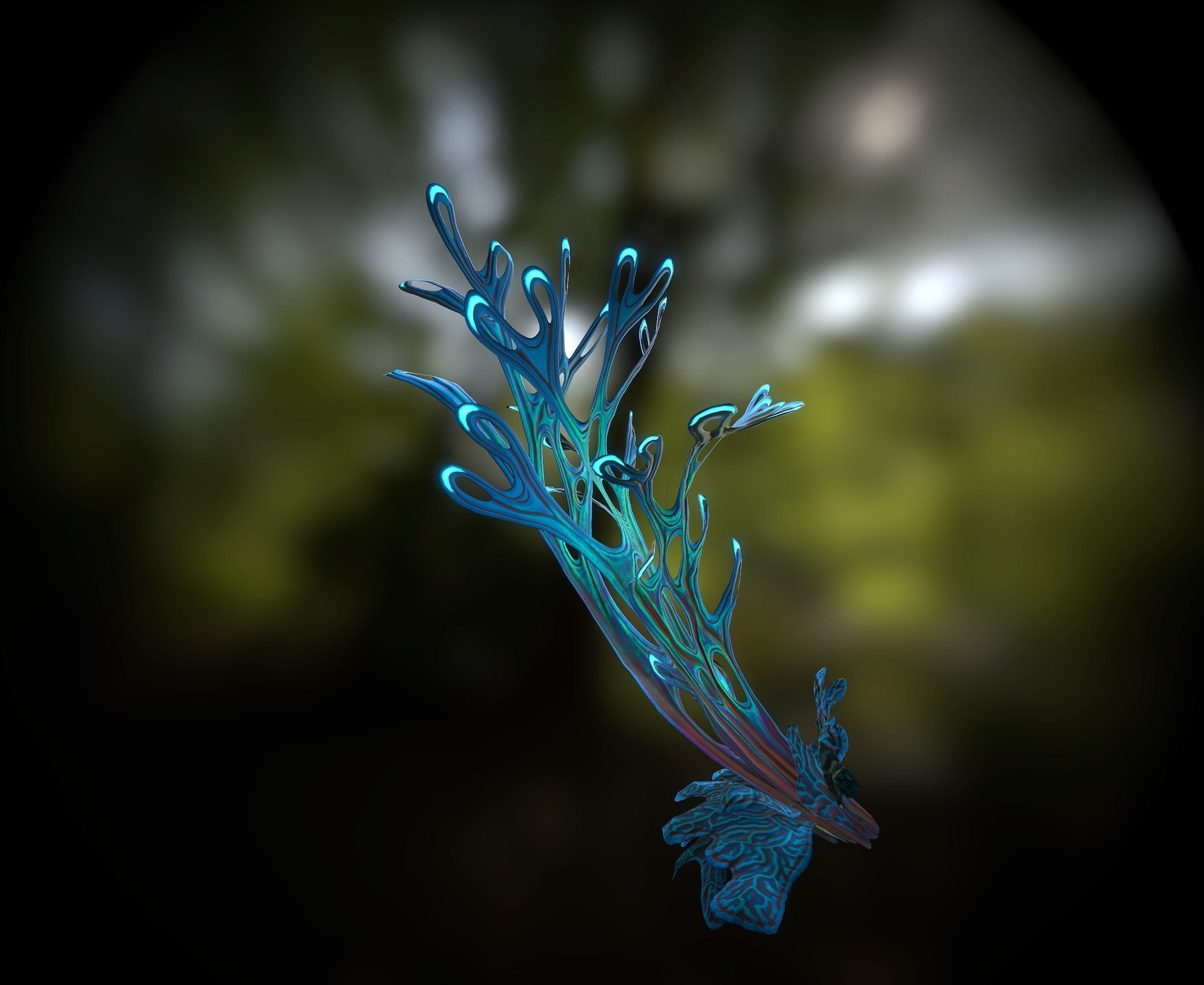 Alien Plant Fern Type 4 Low-poly 3D model_13