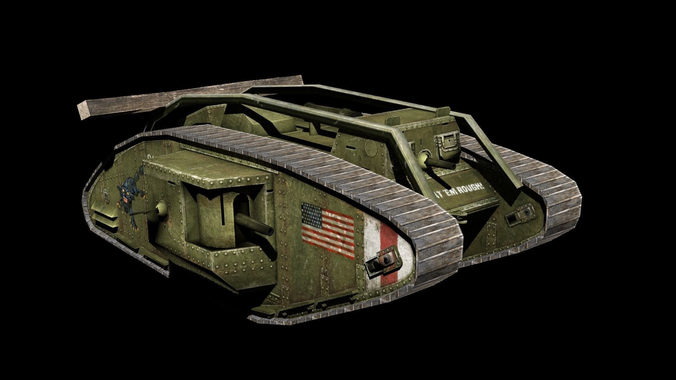 World War 1 Mark IV Tank  Low-poly 3D model