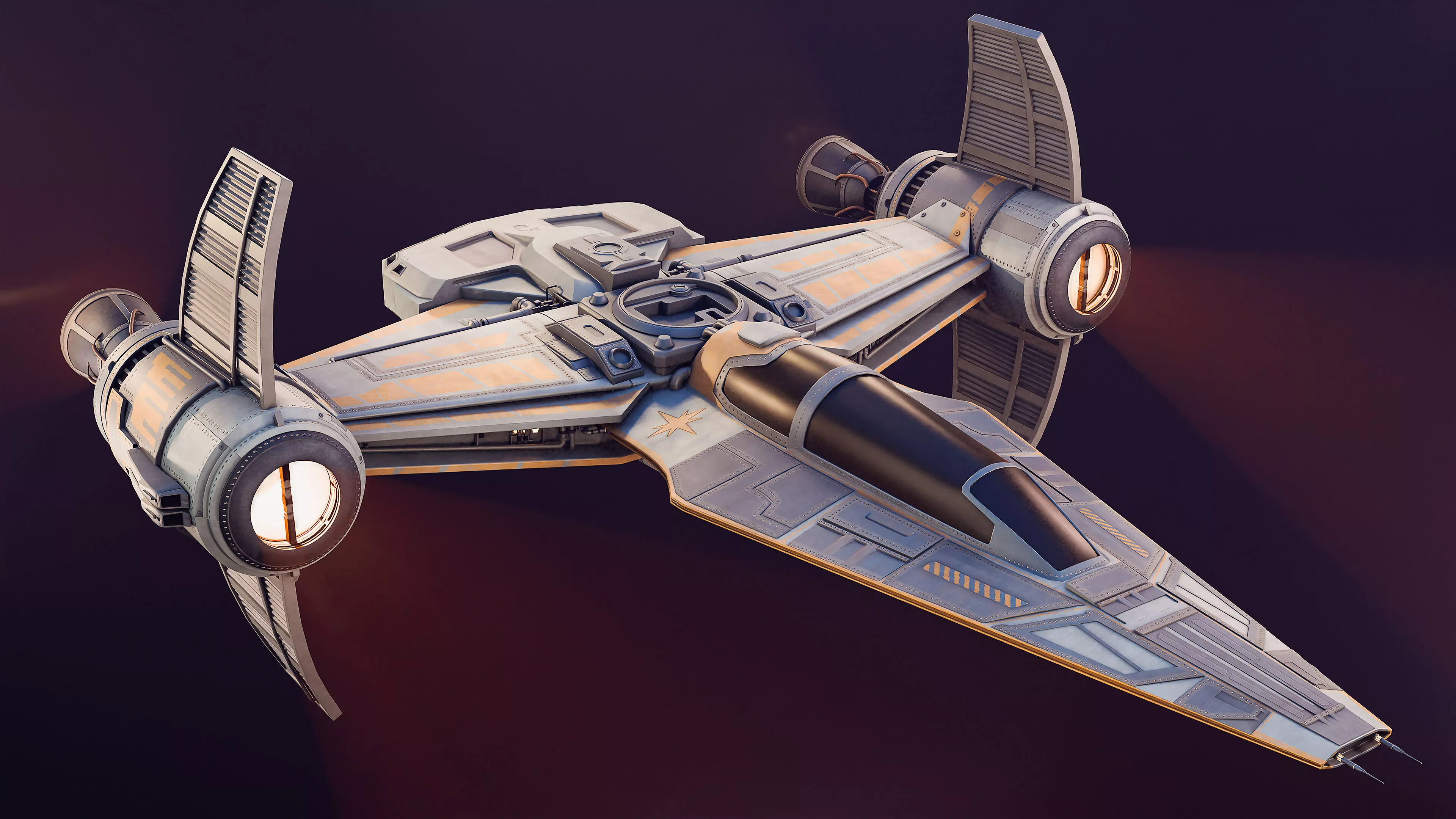 Spaceship Free low-poly 3D model