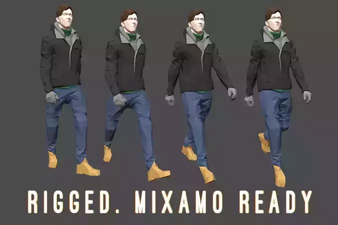 Rigged Lowpoly Guy Low-poly 3D model