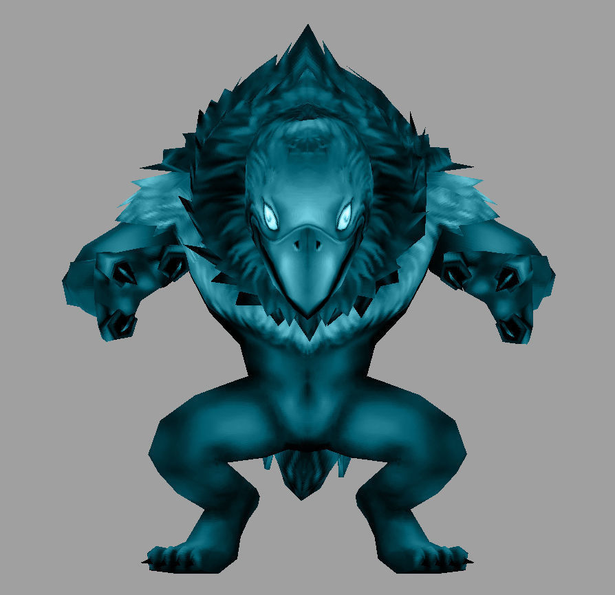 model bird eagle creature with eyes Low-poly 3D model_1