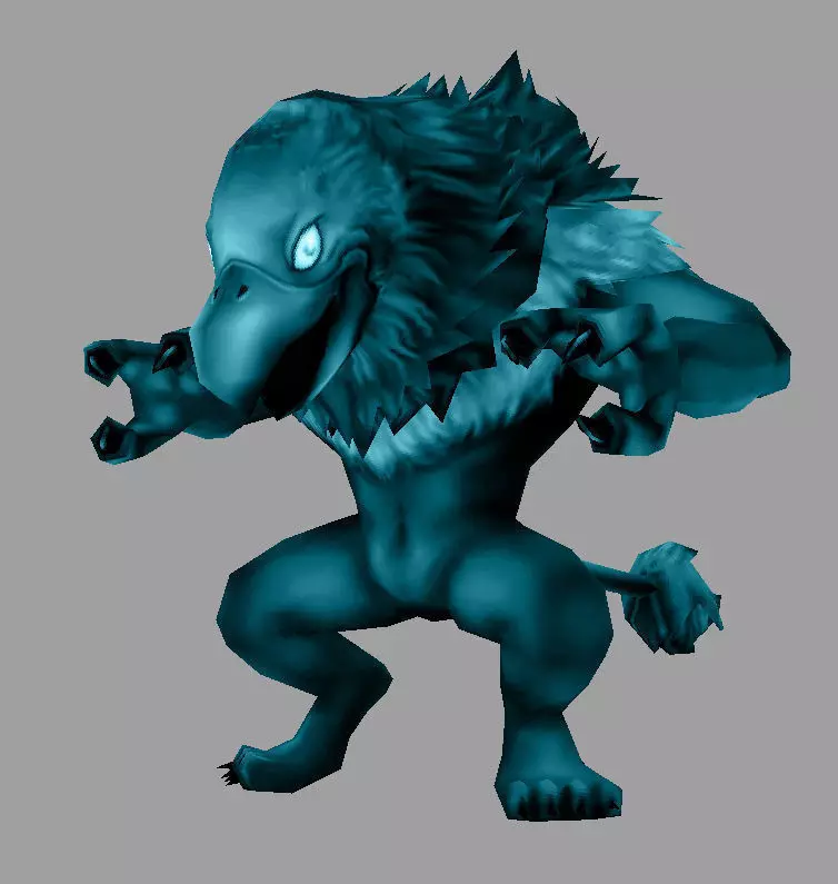 model bird eagle creature with eyes Low-poly 3D model_0