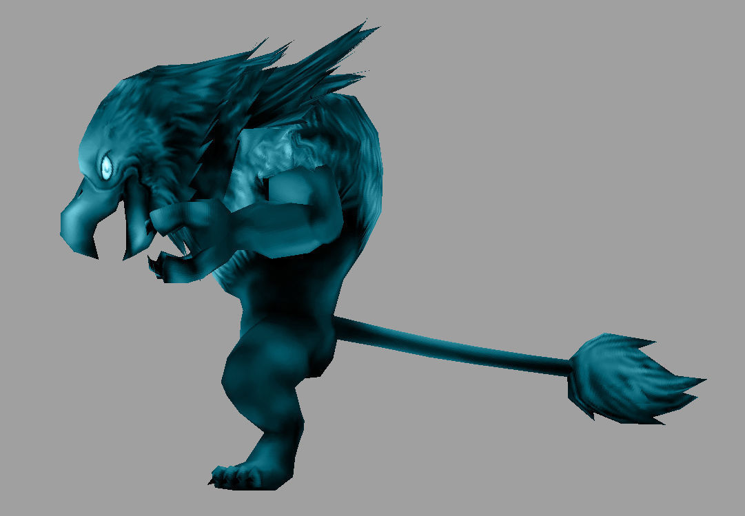 model bird eagle creature with eyes Low-poly 3D model_2