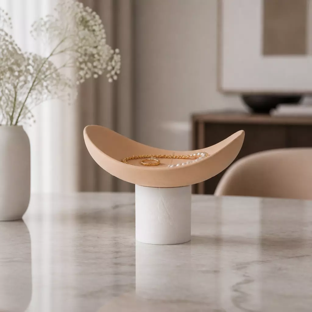 Curved Tray Jewelry Box - Minimalist Trinket Storage 3D print model