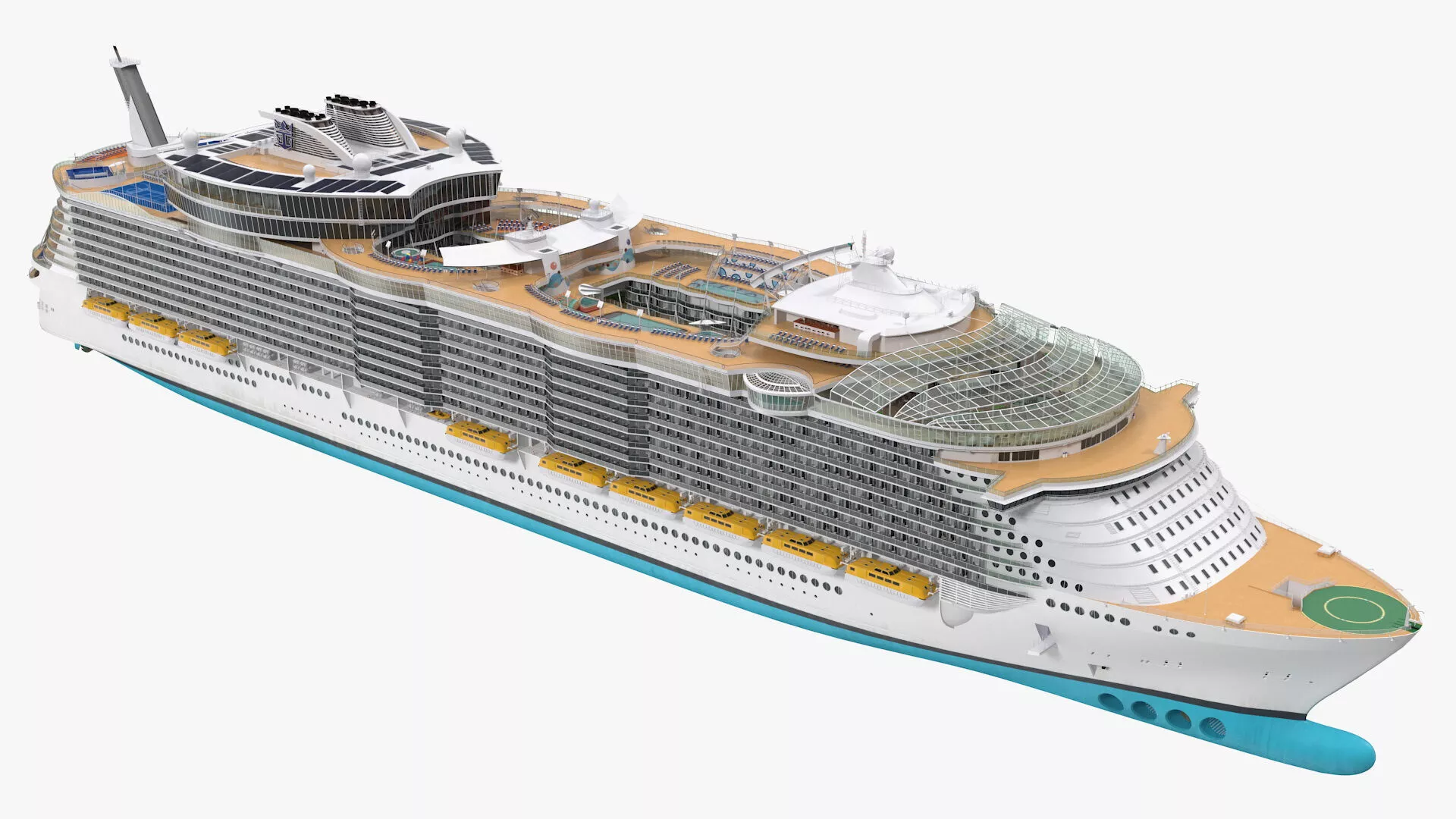 Luxury Cruise Ship Oasis of the Seas Rigged for Maya 3D model