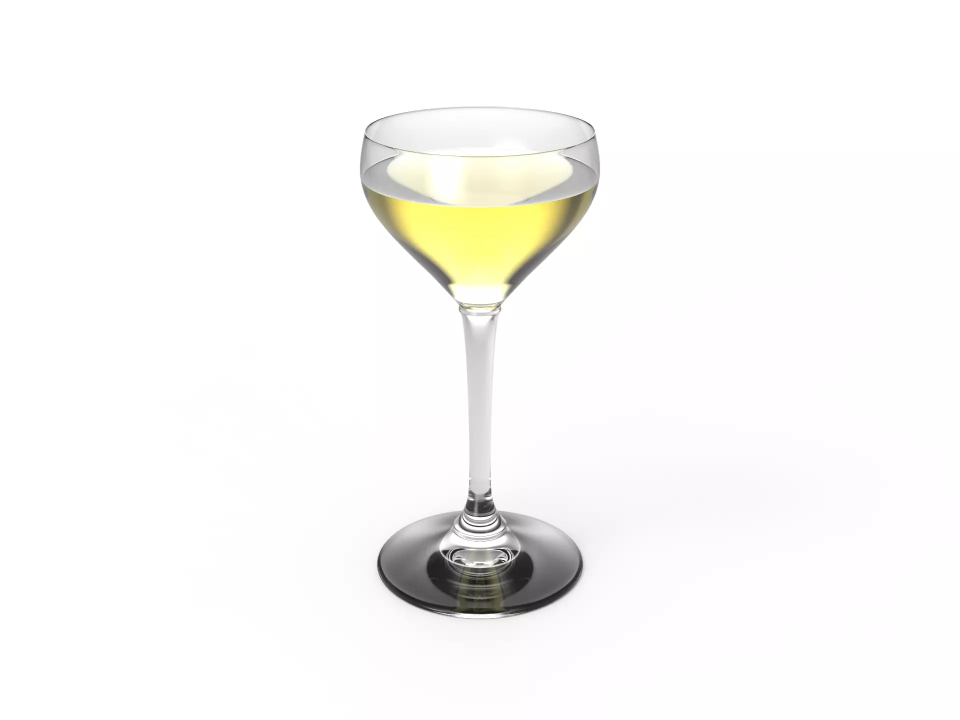 Fluted cocktail glass Low-poly 3D model