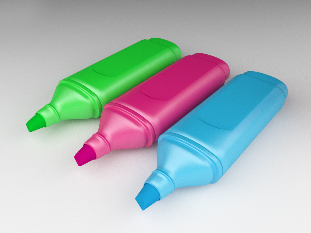 highlighter pens 3D model_4