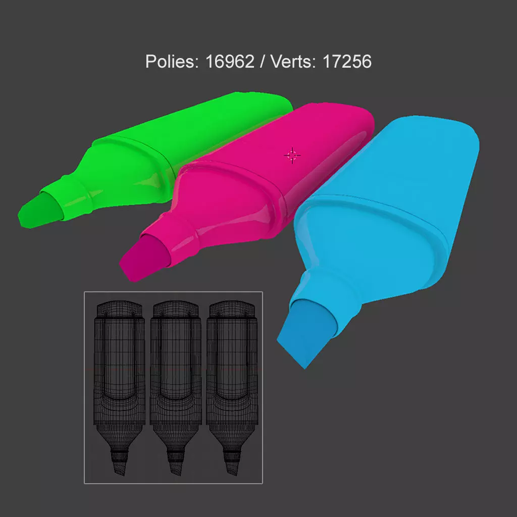 highlighter pens 3D model_0