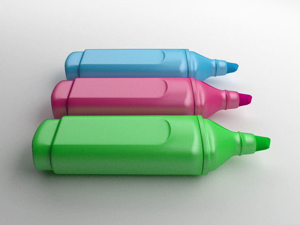 highlighter pens 3D model_5
