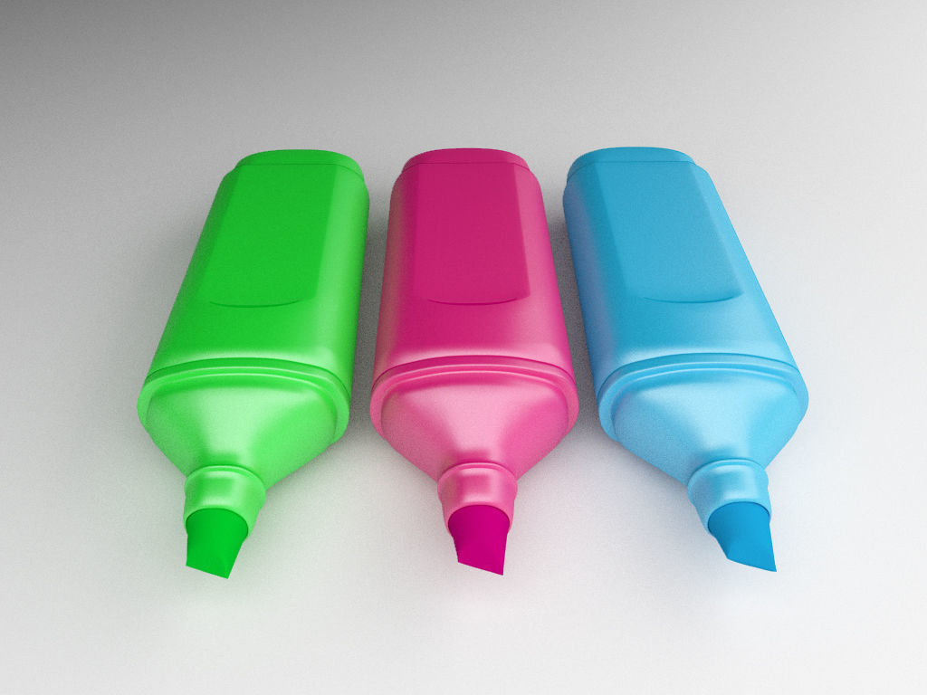 highlighter pens 3D model_3