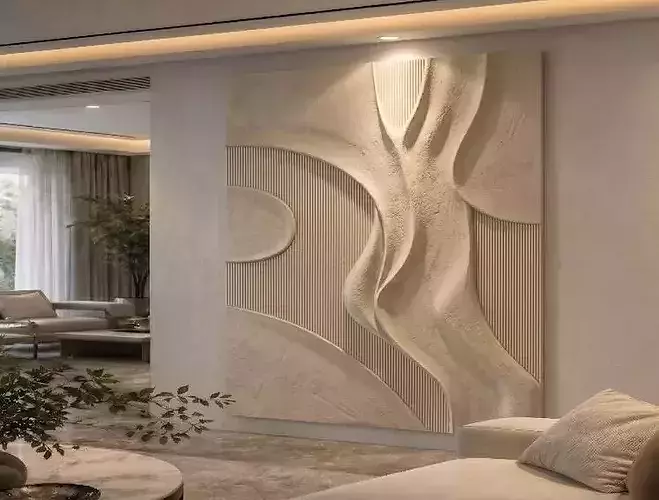 Modern Parametric Abstract 3D Relief Wall Panel Art STL RLF