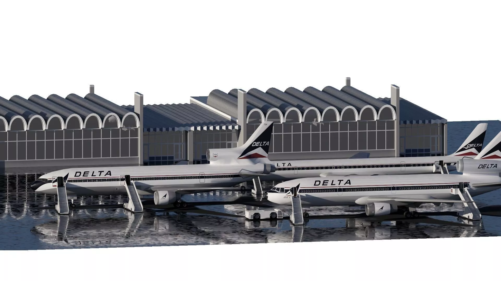 1970S LOCKHEED 1011 TRISTAR DC-10 AND DC8-61 3D model