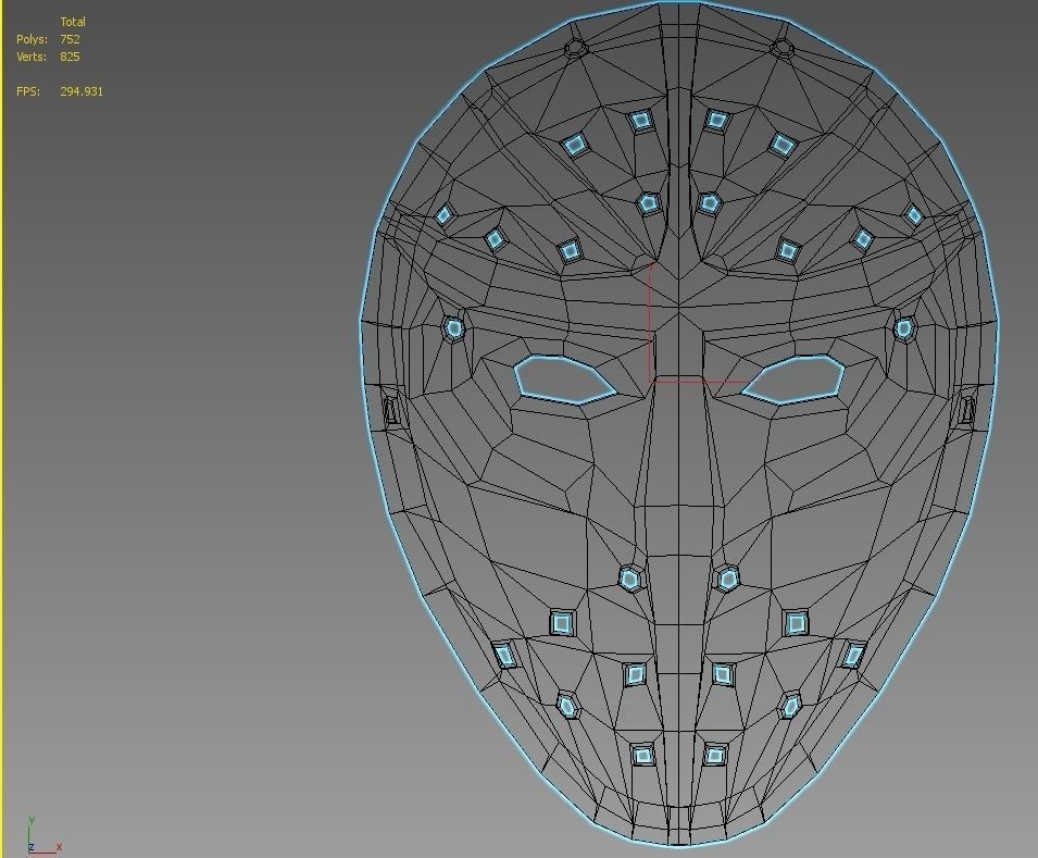 Mask of ninjas Low-poly 3D model_5