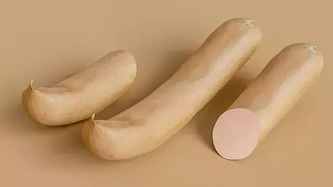 Realistic Frankfurter Hot Dog Sausage Photogrammetry Scan Low-poly 3D model