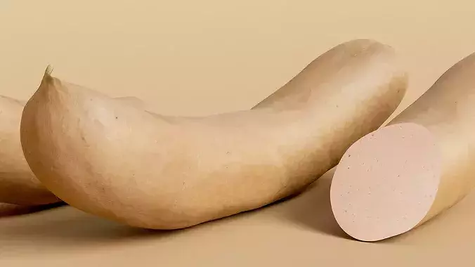 Realistic Frankfurter Hot Dog Sausage Photogrammetry Scan Low-poly 3D model 2