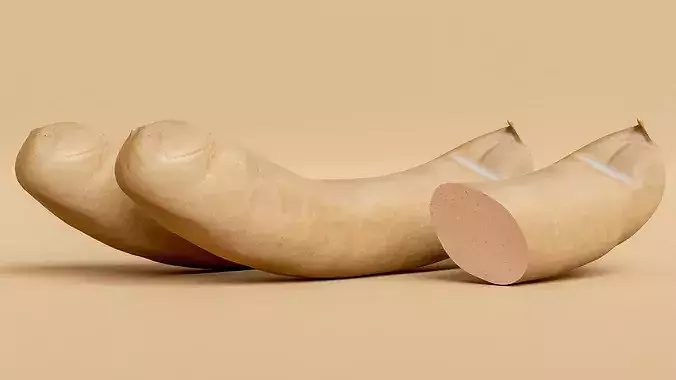 Realistic Frankfurter Hot Dog Sausage Photogrammetry Scan Low-poly 3D model 5