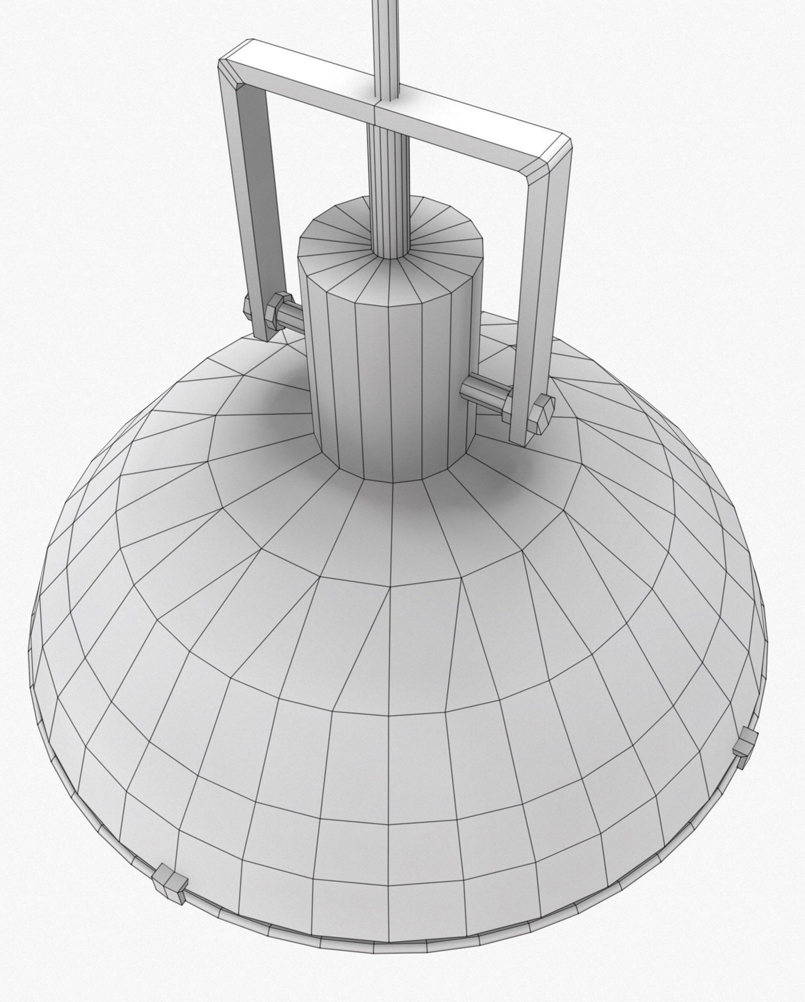 Industrial Overhead Light Fixture Game Ready PBR Textures Low-poly 3D model_8