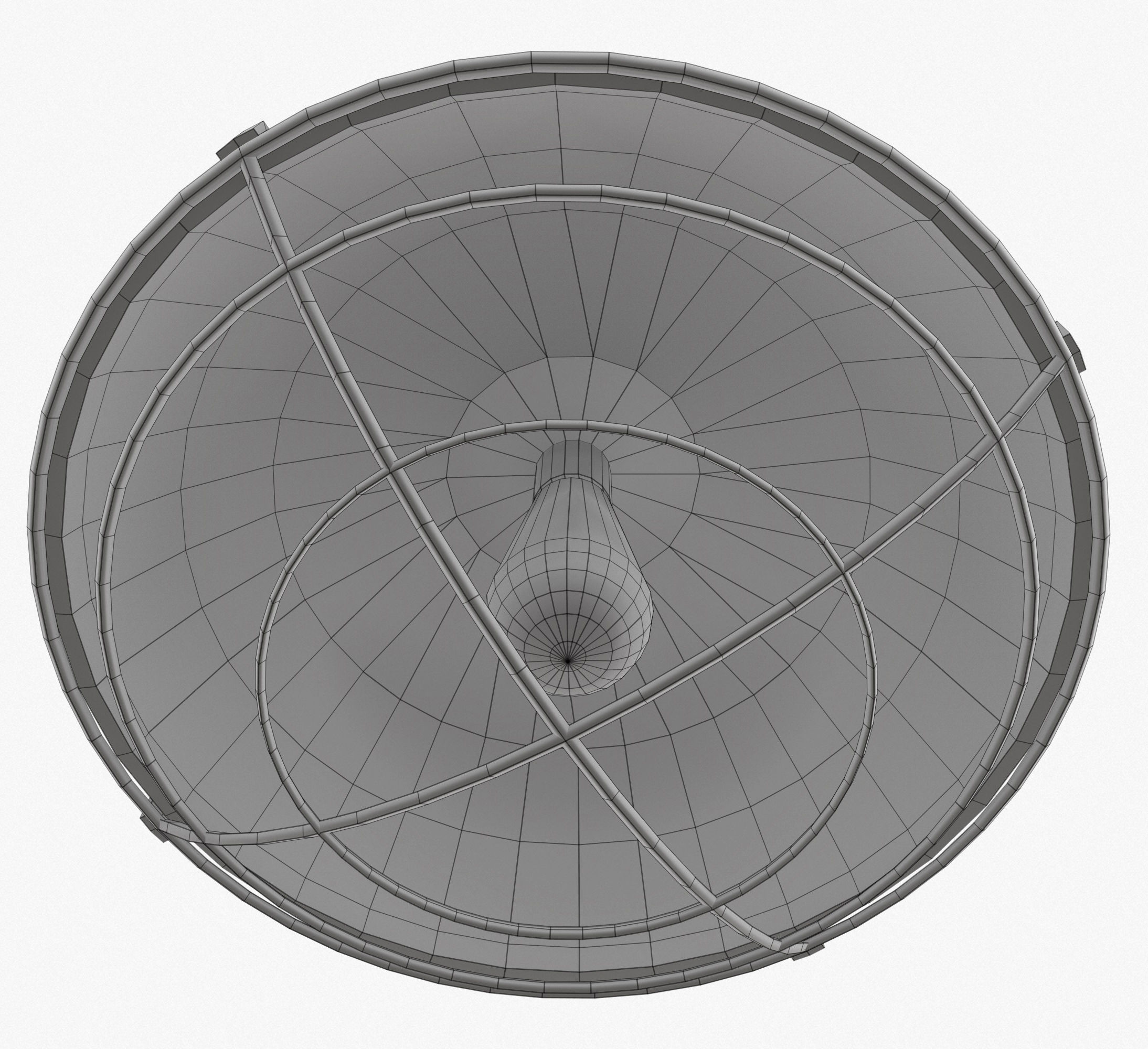 Industrial Overhead Light Fixture Game Ready PBR Textures Low-poly 3D model_10