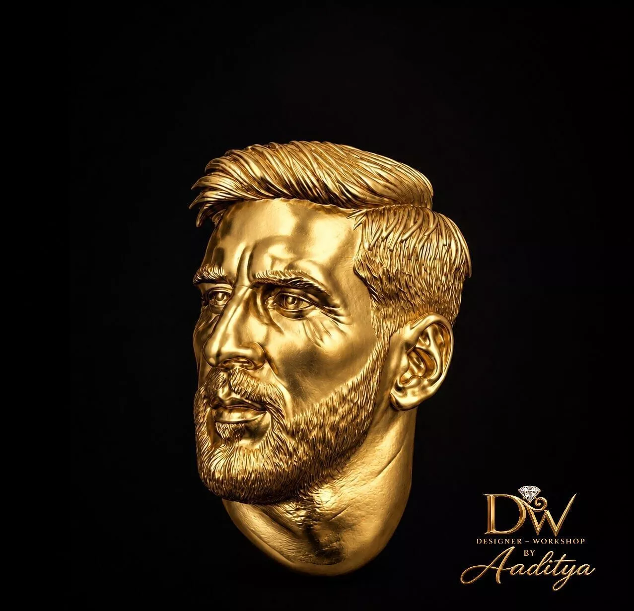 Messi Portrait Pendant 3D print model
