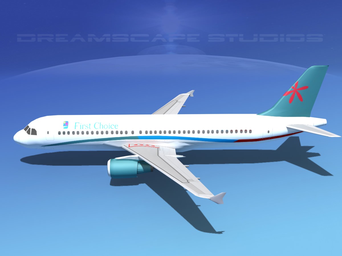 Airbus A320 First Choise Low-poly 3D model_8