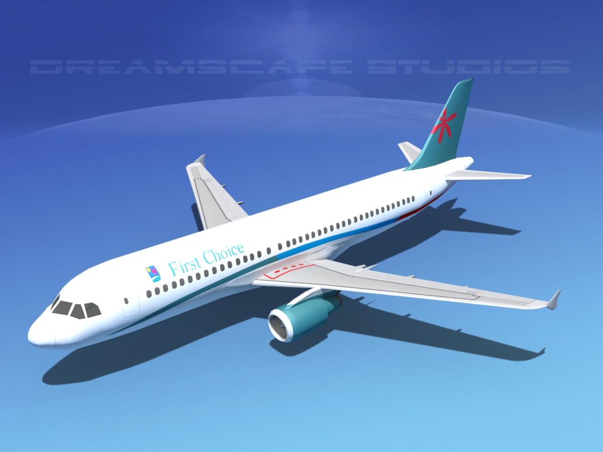 Airbus A320 First Choise Low-poly 3D model_9
