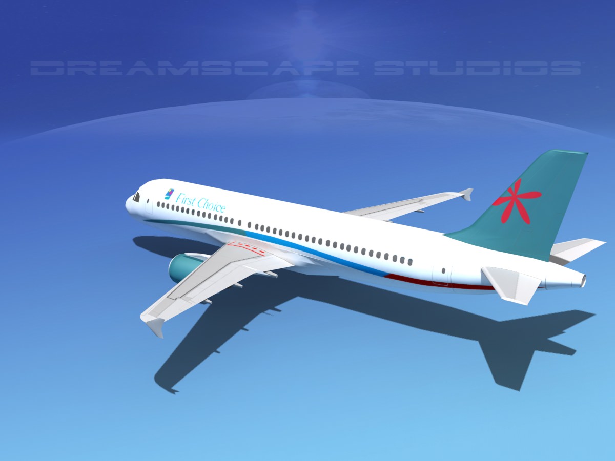 Airbus A320 First Choise Low-poly 3D model_7
