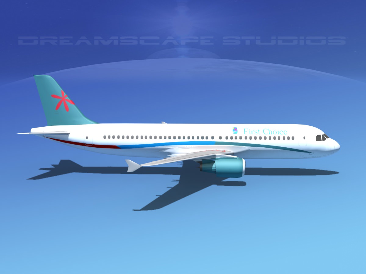 Airbus A320 First Choise Low-poly 3D model_4