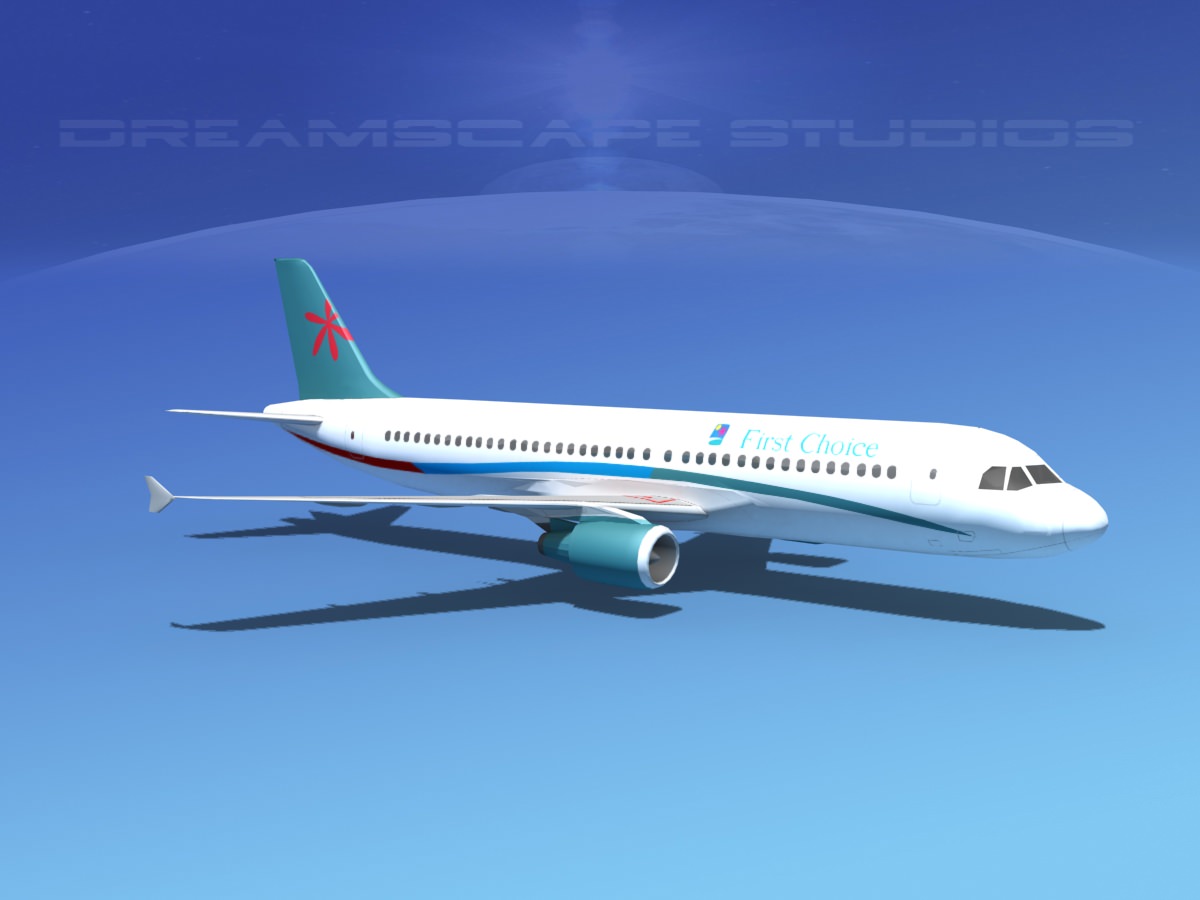Airbus A320 First Choise Low-poly 3D model_3