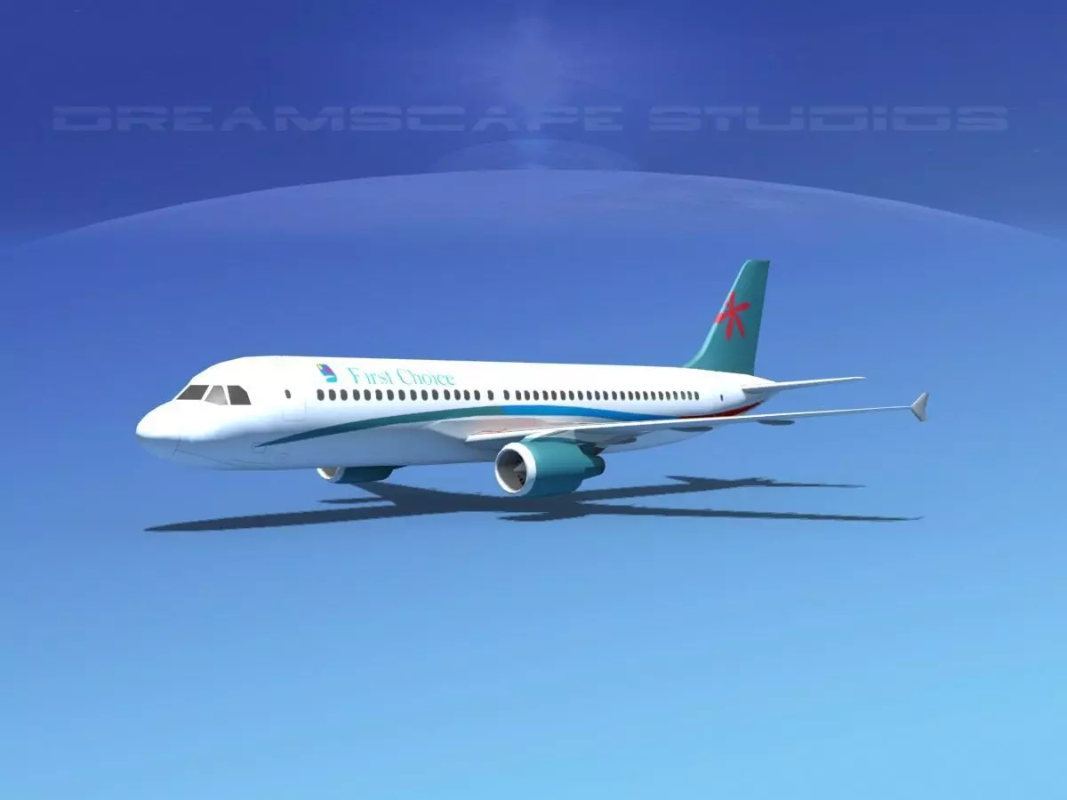 Airbus A320 First Choise Low-poly 3D model_0
