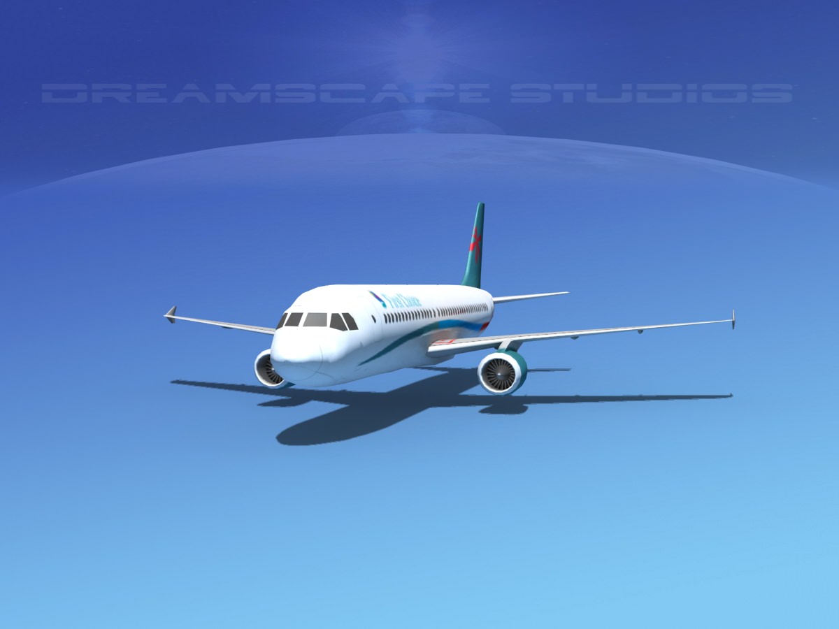 Airbus A320 First Choise Low-poly 3D model_1