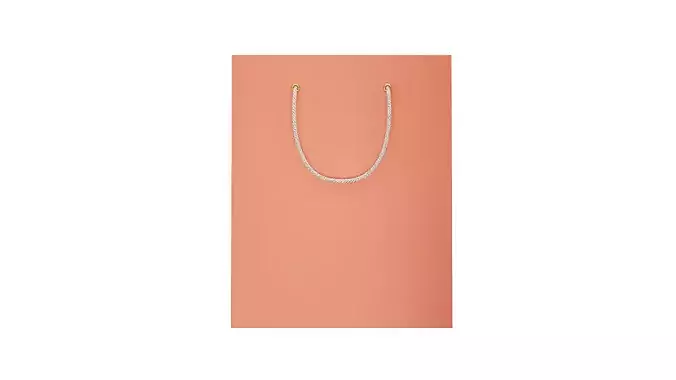 Orange Paper Bag Low-poly 3D model 2