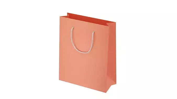 Orange Paper Bag Low-poly 3D model 6