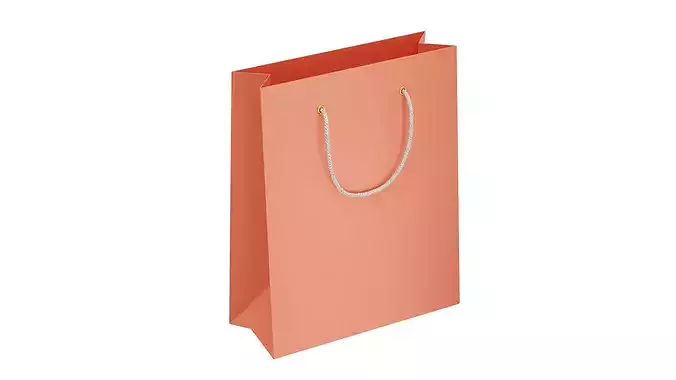 Orange Paper Bag Low-poly 3D model