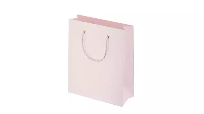 Pink Paper Bag Low-poly 3D model 6