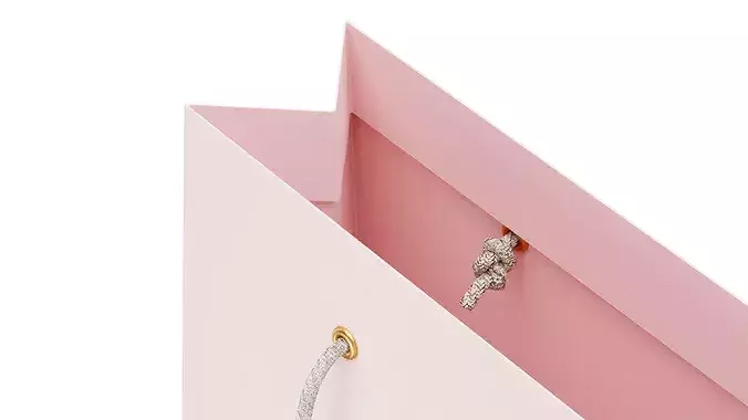 Pink Paper Bag Low-poly 3D model 4