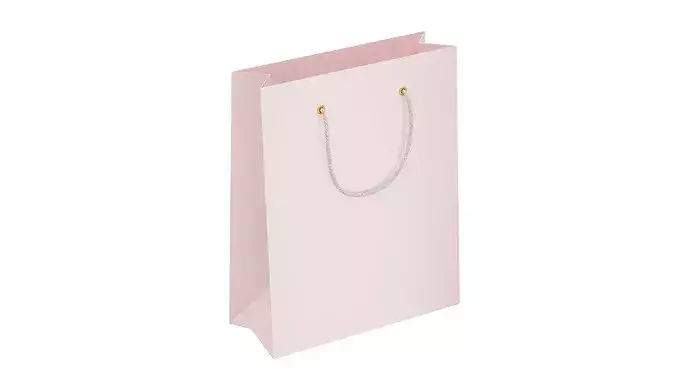 Pink Paper Bag Low-poly 3D model
