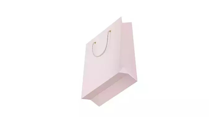 Pink Paper Bag Low-poly 3D model 3