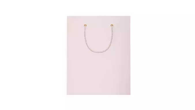 Pink Paper Bag Low-poly 3D model 2