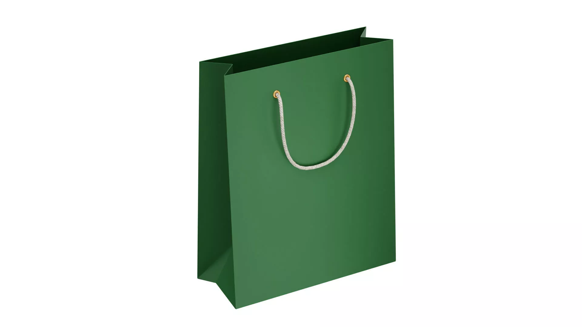 Green Paper bag Low-poly 3D model