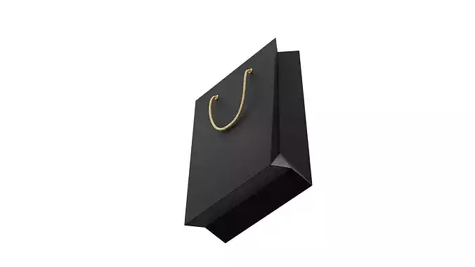 Black Paper bag Low-poly 3D model 3