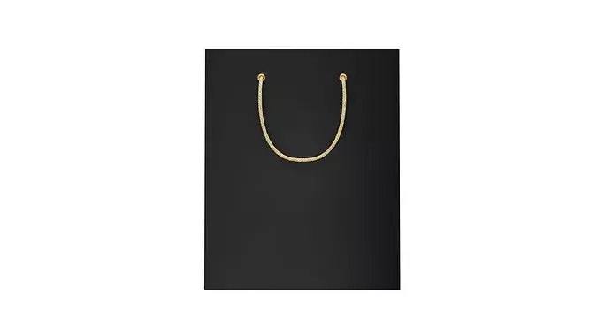 Black Paper bag Low-poly 3D model 2