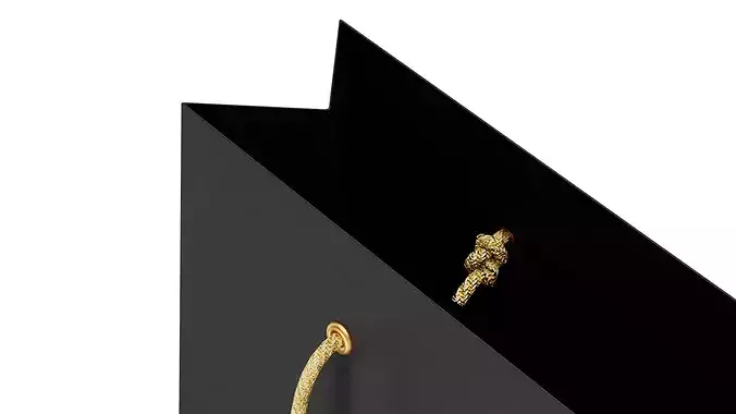 Black Paper bag Low-poly 3D model 4